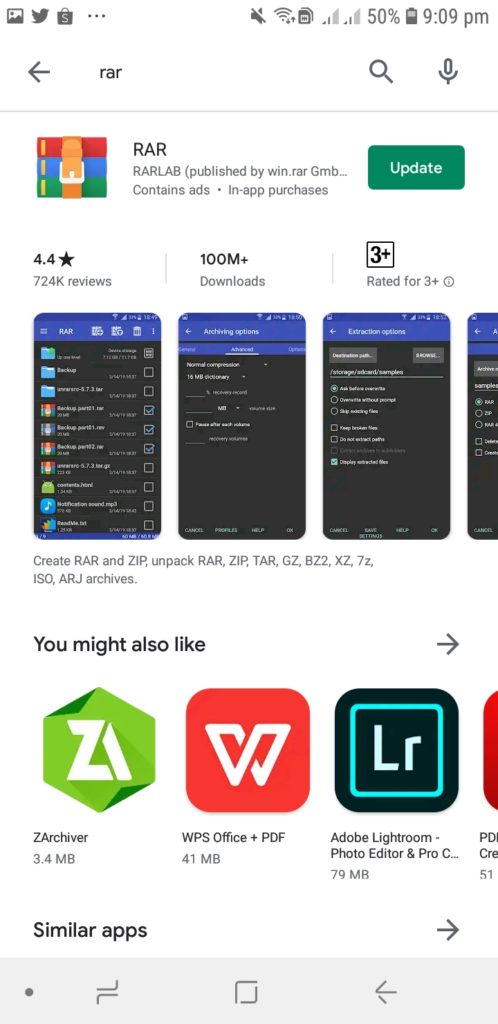 RAR Playstore