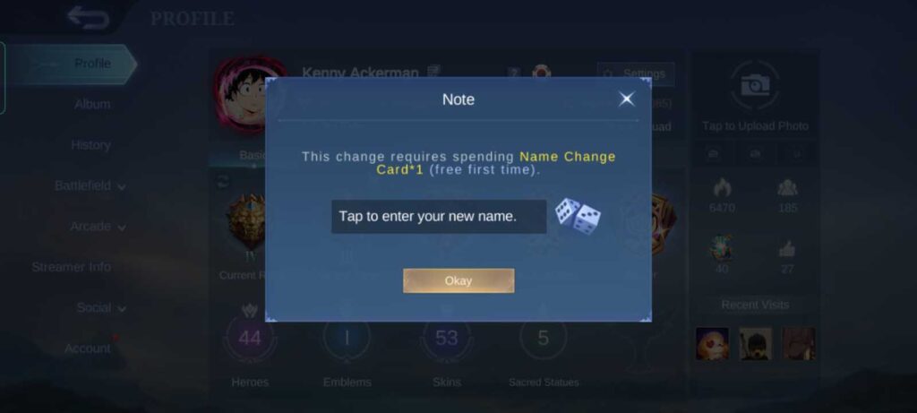 How to Change Name in Mobile Legends
